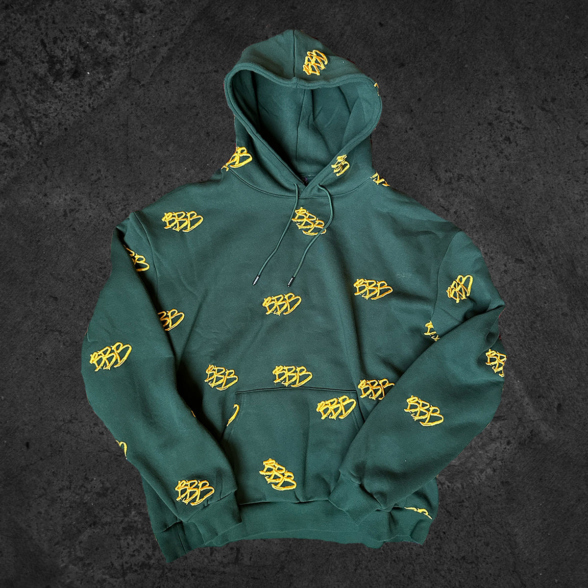 BBB - All Over Embroidered Hoodie (Forest Green)
