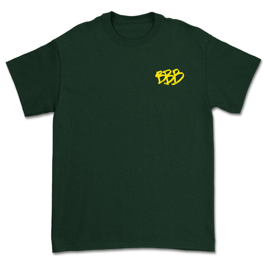 BBB Label Tee (Forest Green w/Golden Yellow)